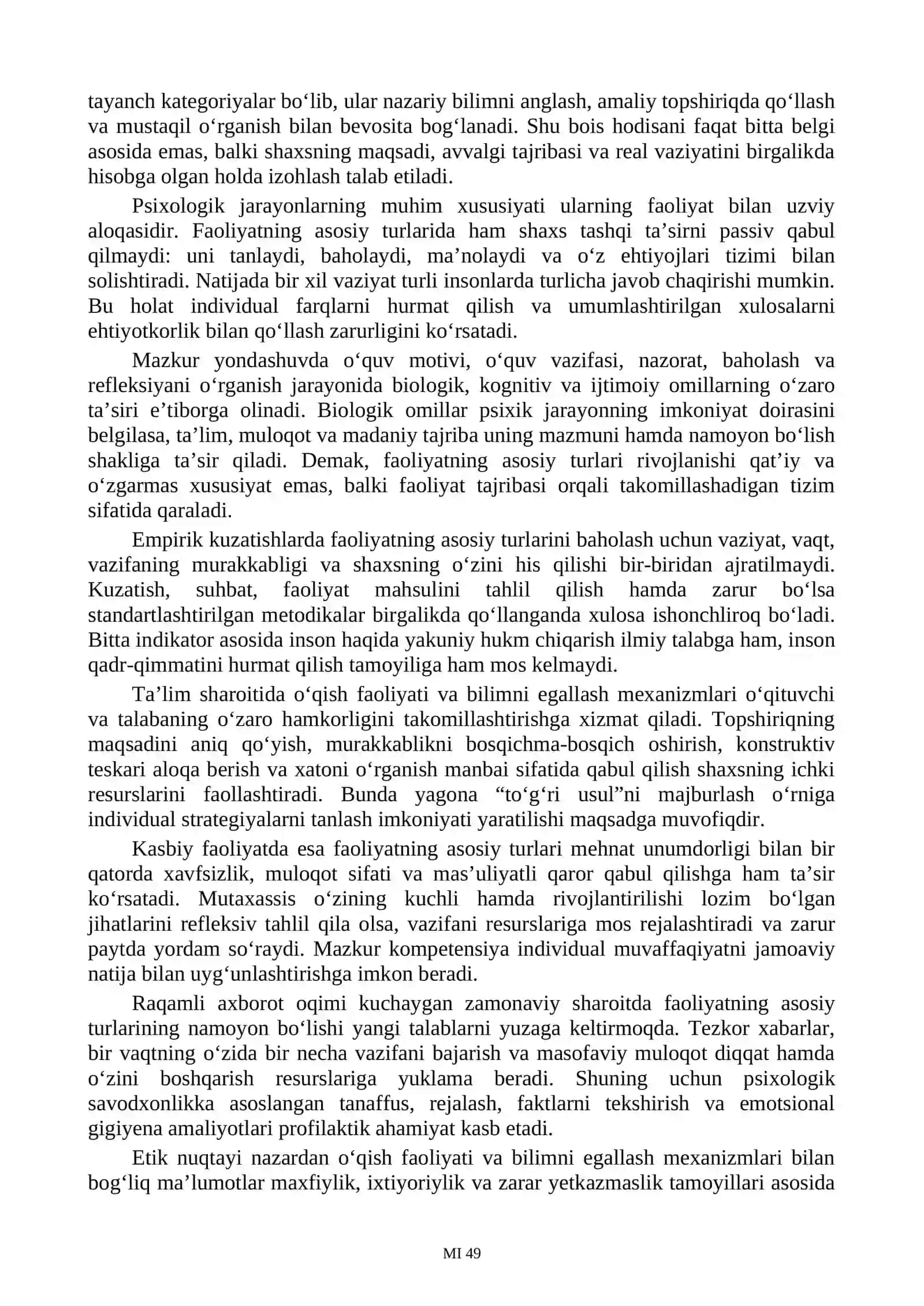 Faoliyatning asosiy turlari 4