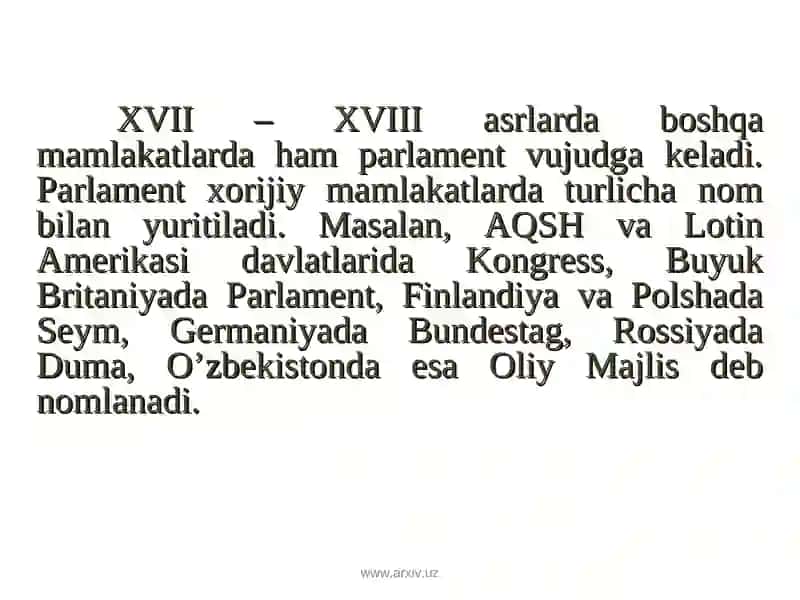 Parlamentning tizimi 4
