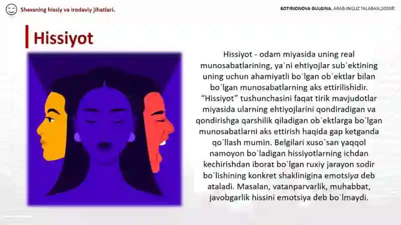 Shaxsning hissiy va irodaviy jihatlari. Iroda psixologiyasi 4