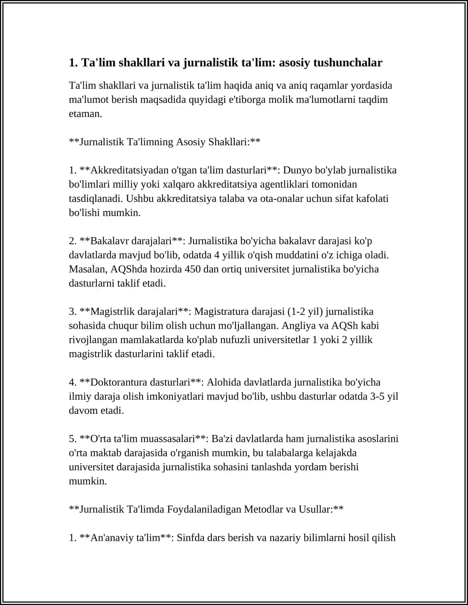 TA'LIM SHAKILLARI VA JURNALISTIK TA'LIM 4