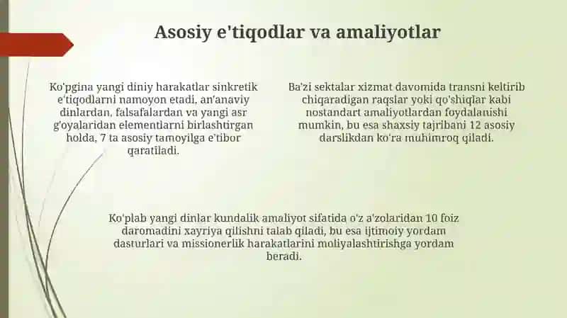 Yangi diniy ta'limotlar va sektalar 4