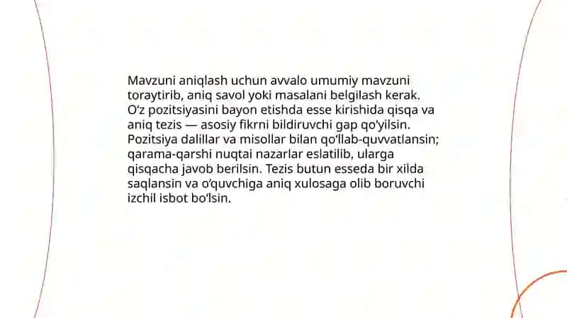 Fikr-mulohaza insho tuzilishi 4