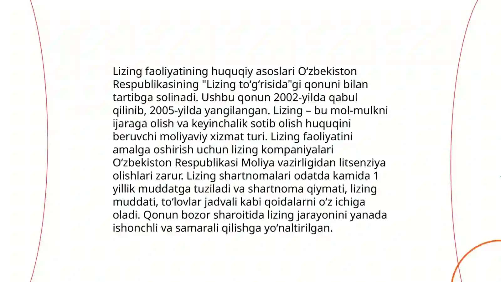 Investitsiyalarni moliyalashtirishning lizing mexanizmi 4