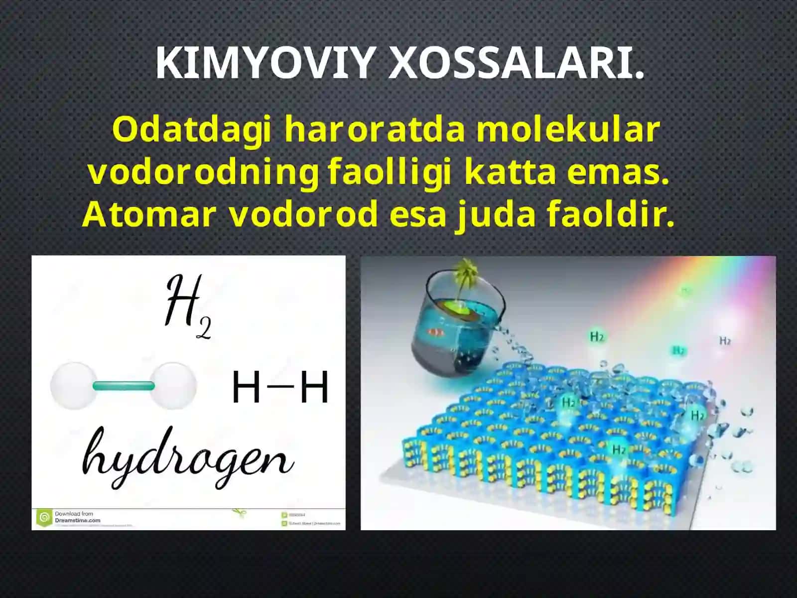 vodorodning xossalari va ishlatilishi 7 -sinf kimyo 4