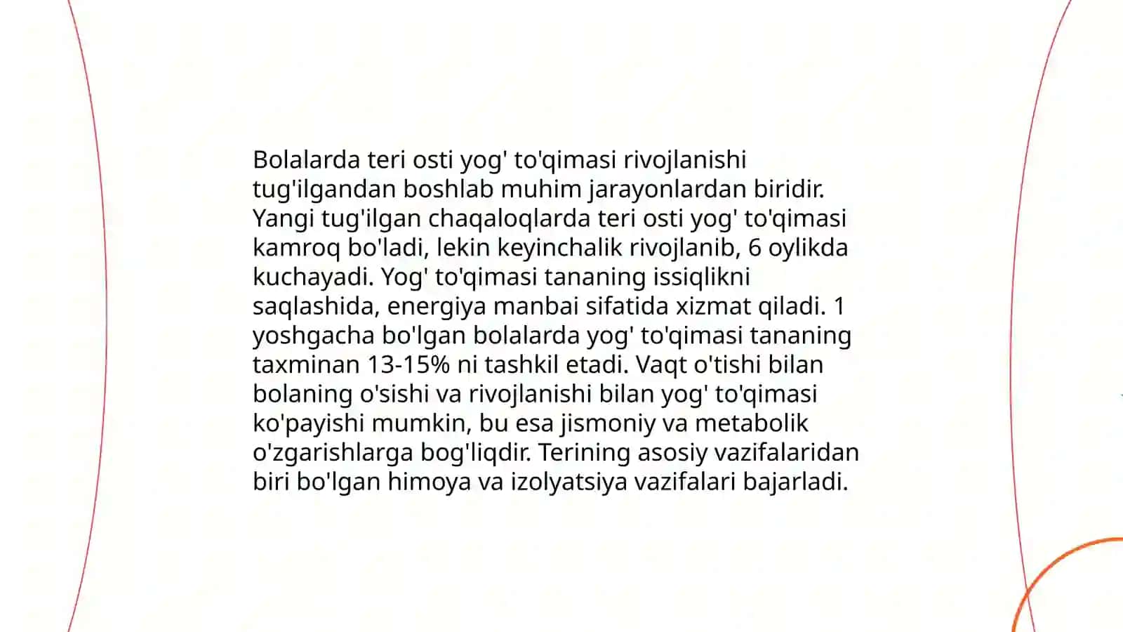 Bolalarda teri va teri osti yogʻ toʻqimasi anatamo fiziologik xususiyatlari va zararlanish semiotikasi 4