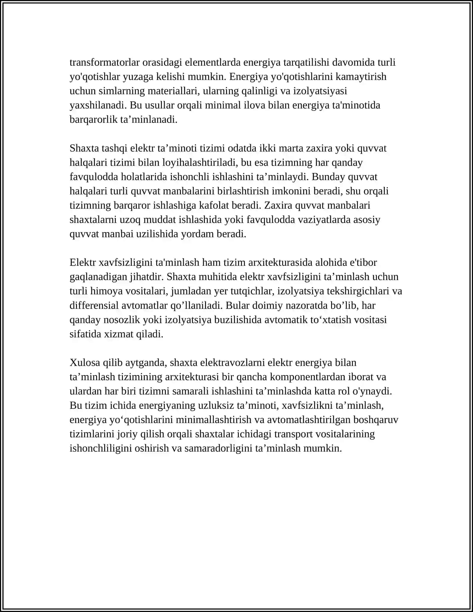 SHAXTA ELEKTRAVOZLARNI ELEKTR ENERGIYA BILAN TAMINLASH 4