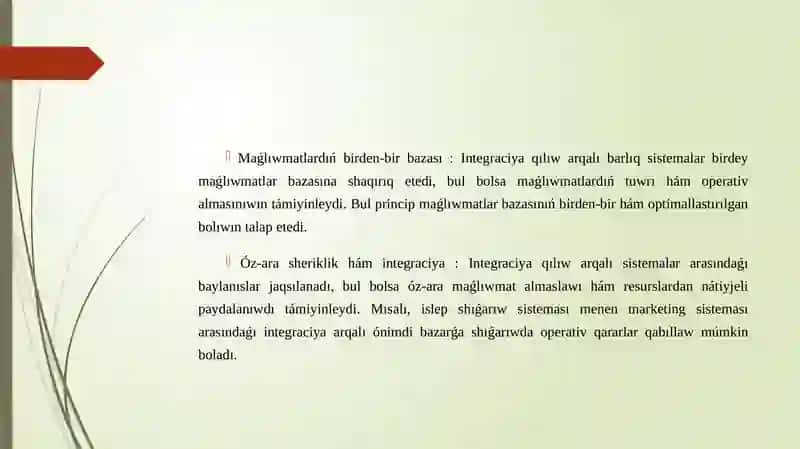Informaciya Sistemalarınıń óz-ara Integraciyası 4