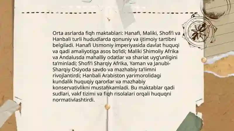 Orta asrlarda sharq mamlakatlari va huquqi 4