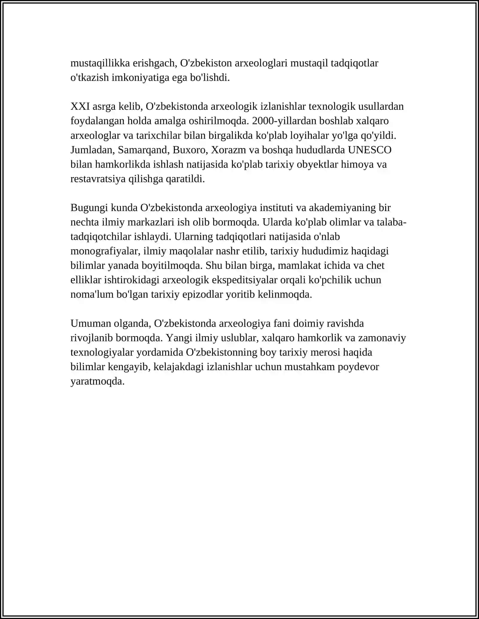 O'ZBEKISTONDA ARXEOLOGIYA FANINING RIVOJLANISHI 4
