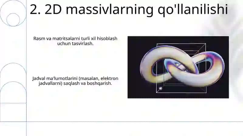Python dasturlash tilida ikki o'lchovli massivlar bilan ishlash 4