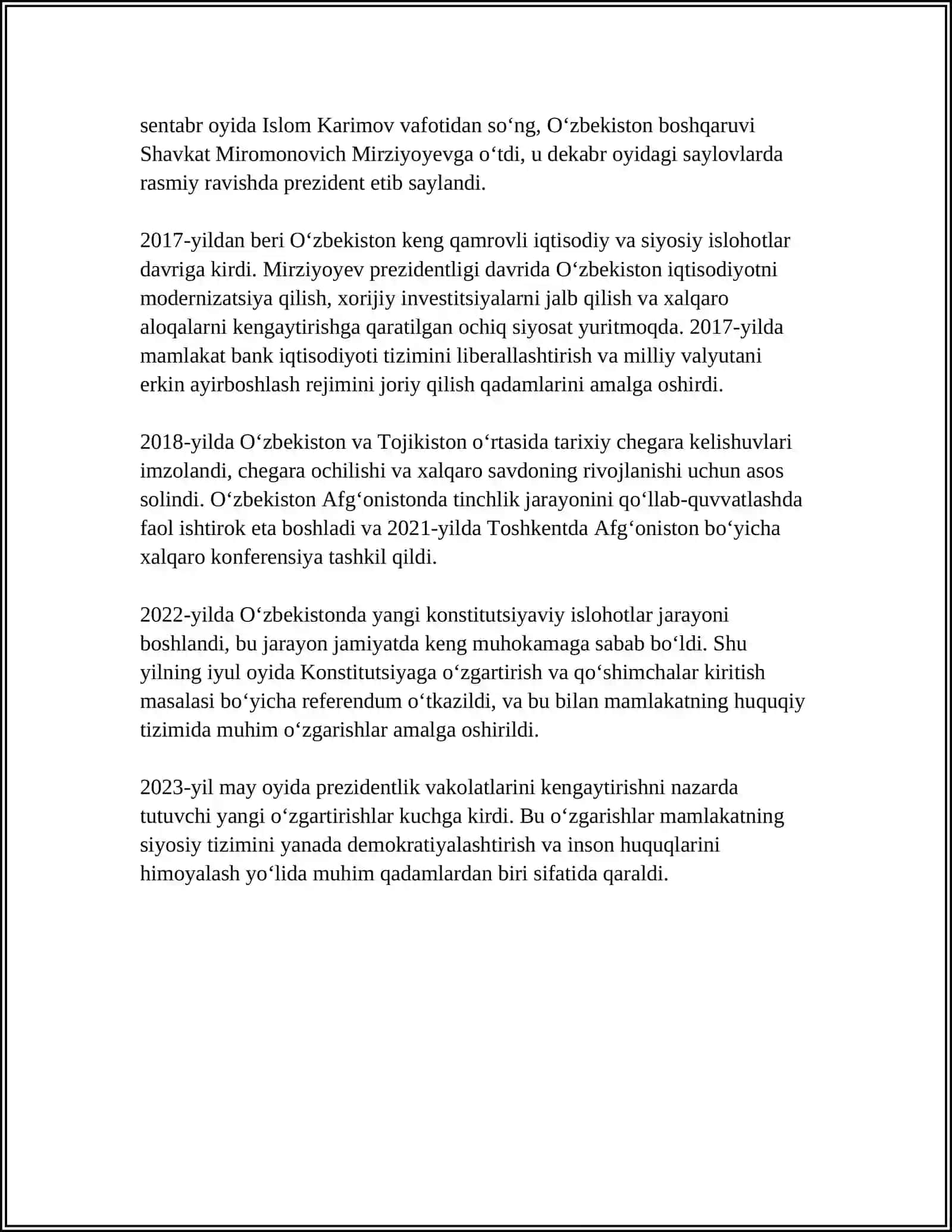 MUSTAQIL O'ZBEKISTON DAVLATI VA HUQUQI 4