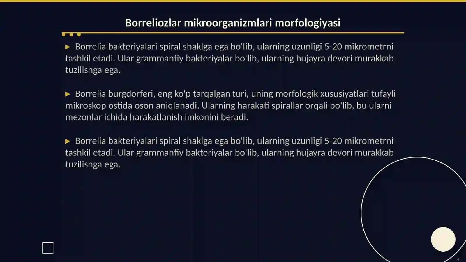 Borreliozlar morfologiyasi, strukturasi, tarqalganligi keltirib choratoria diagnost asis kasalliklari 4