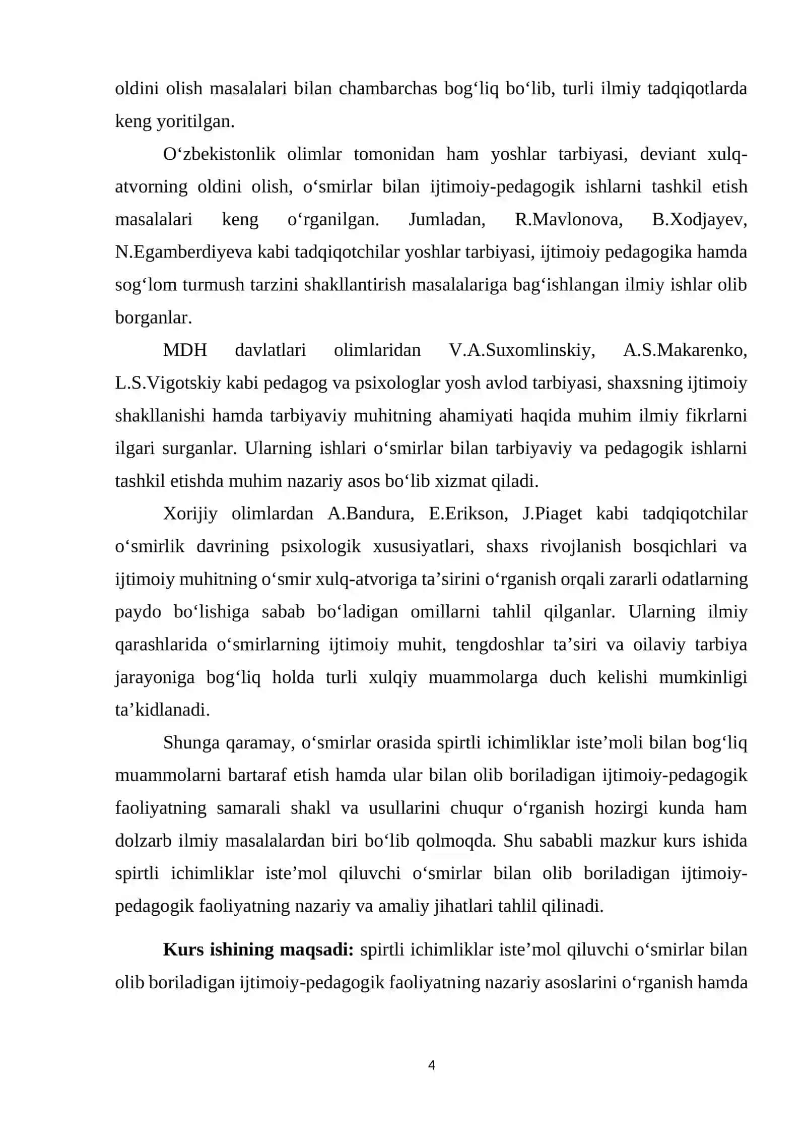 Spirtli ichimliklar iste’mol qiluvchi o‘smirlar bilan olib boriladigan ijtimoiy-pedagogik faoliyat 4