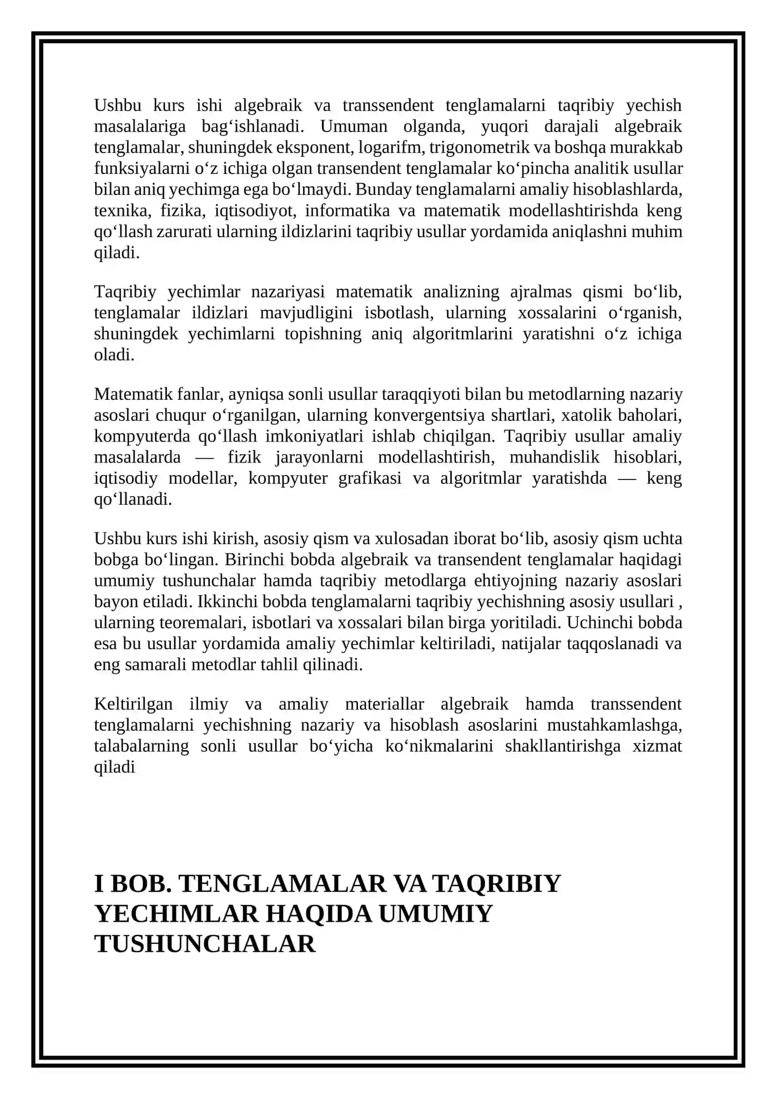 Algebraik va transendik  tenglamalarni taqribiy yechish usullari 4