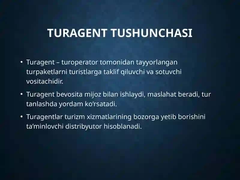 Turoperator va Turagent faoliyatini amaliy tahlil qilish 4