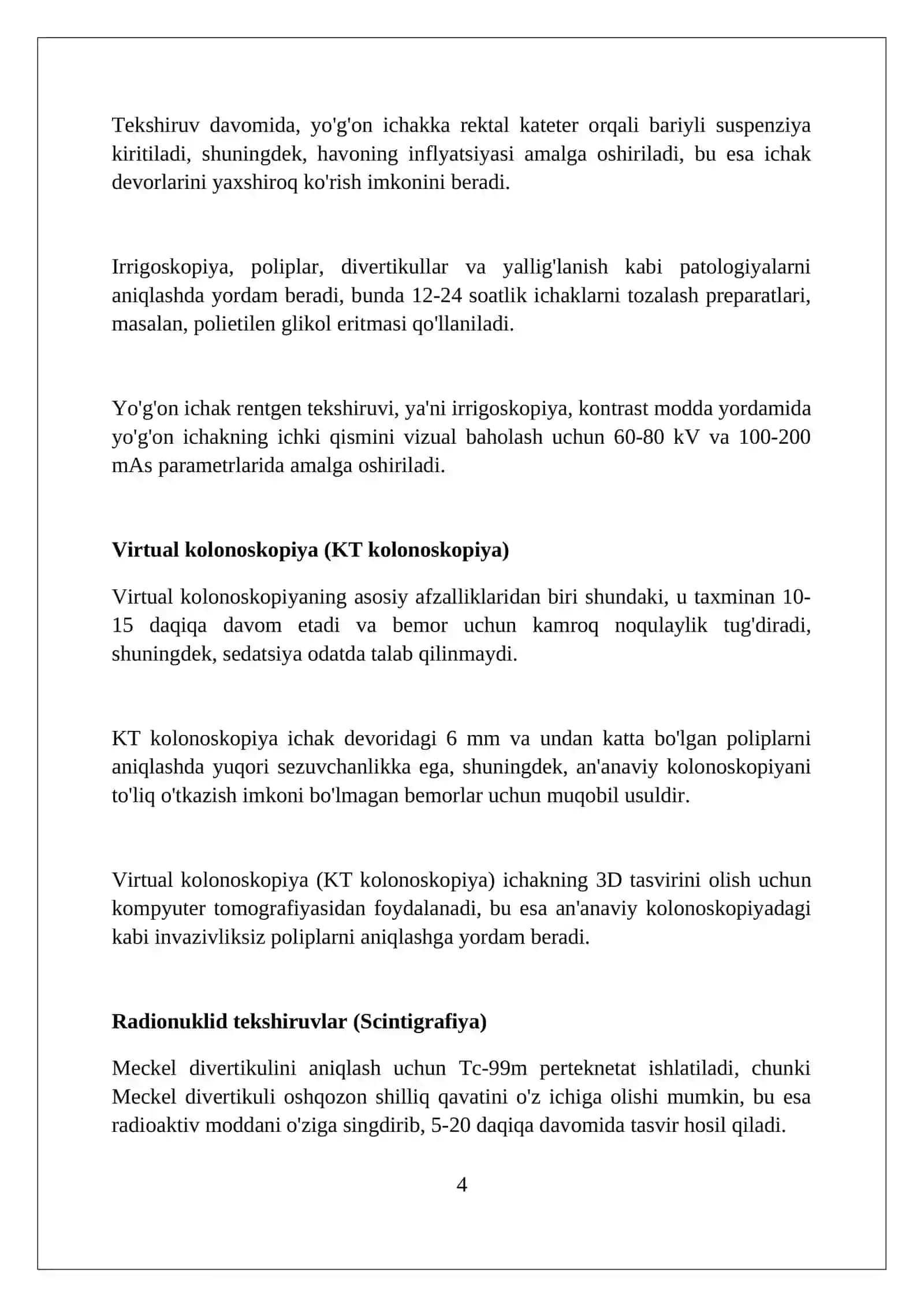 Ovqat hazm qilish tizimi radiologik tekshirish usullari 4