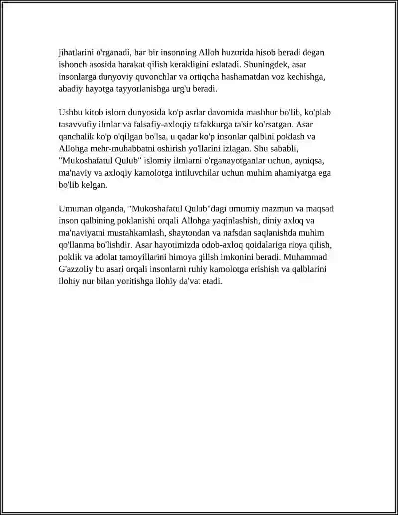 ABU HOMID GʻAZZOLIYNING “MUKOSHAFATUL QULUB” 4