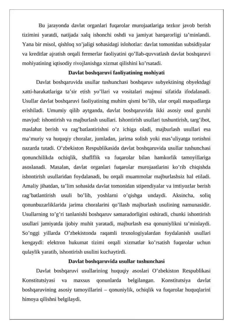 Davlat boshqaruvi faoliyatining usullari 4