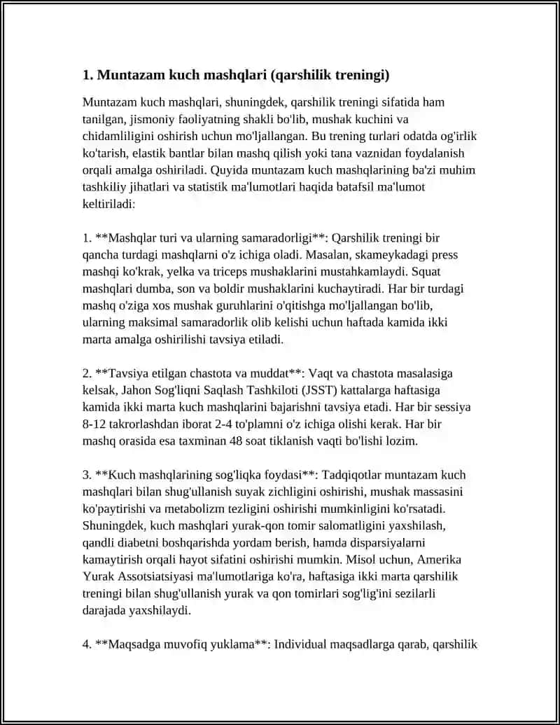 Muntazam kuch mashqlari (qarshilik treningi) 4
