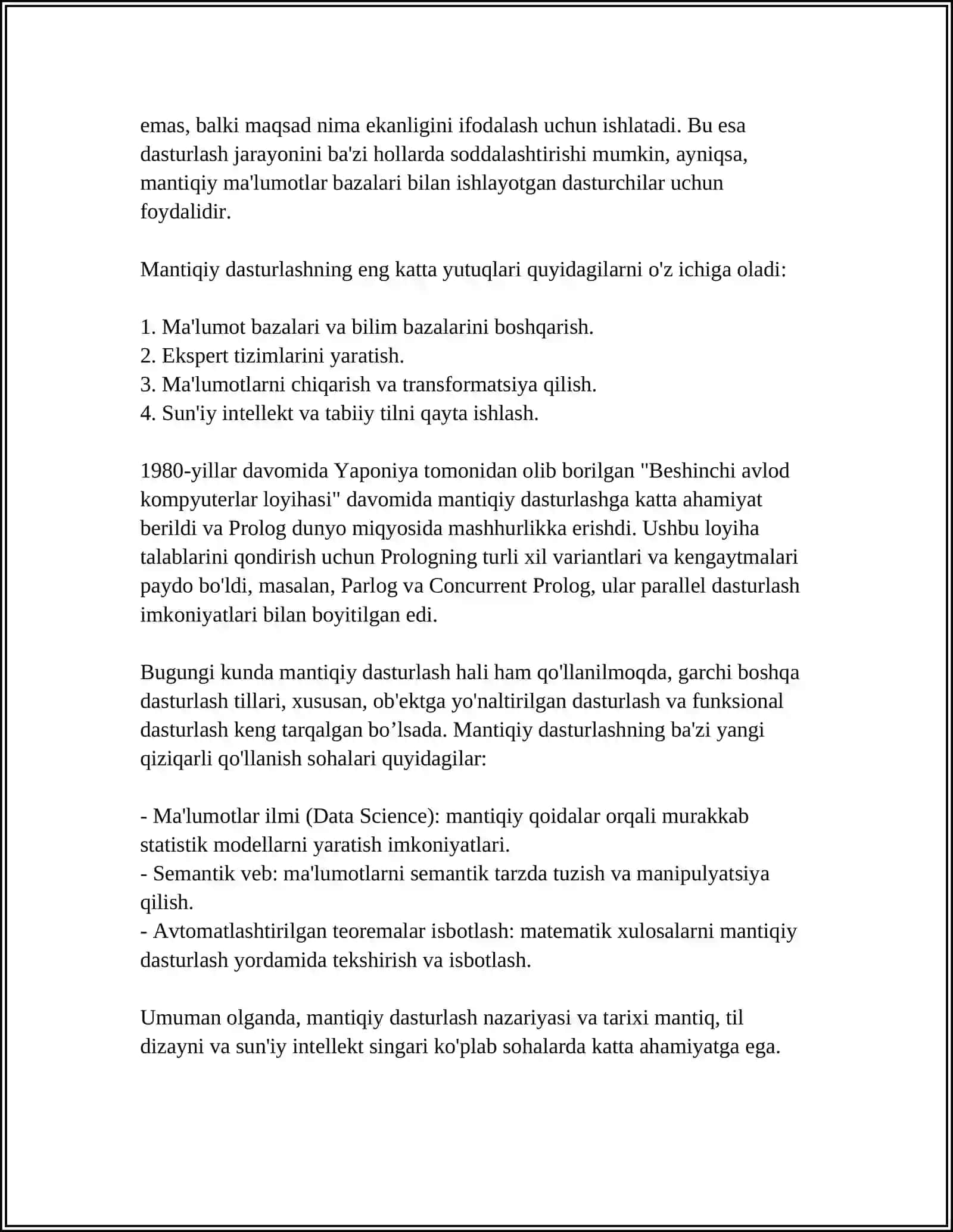 MANTIQIY DASTURLASH TEXNALOGIYASI 4