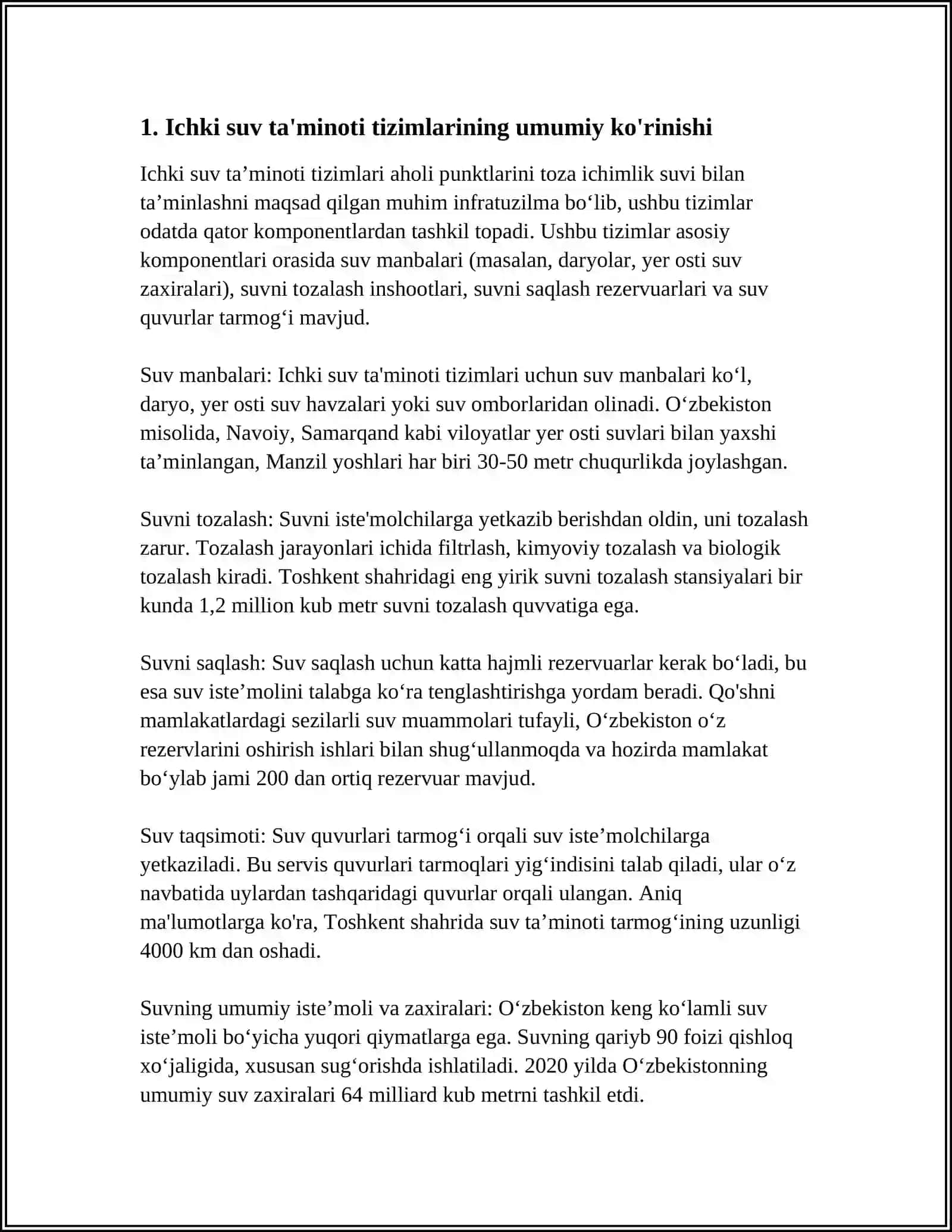 Ichki suv ta'minoti tizimlarini loyihalash asoslari 4