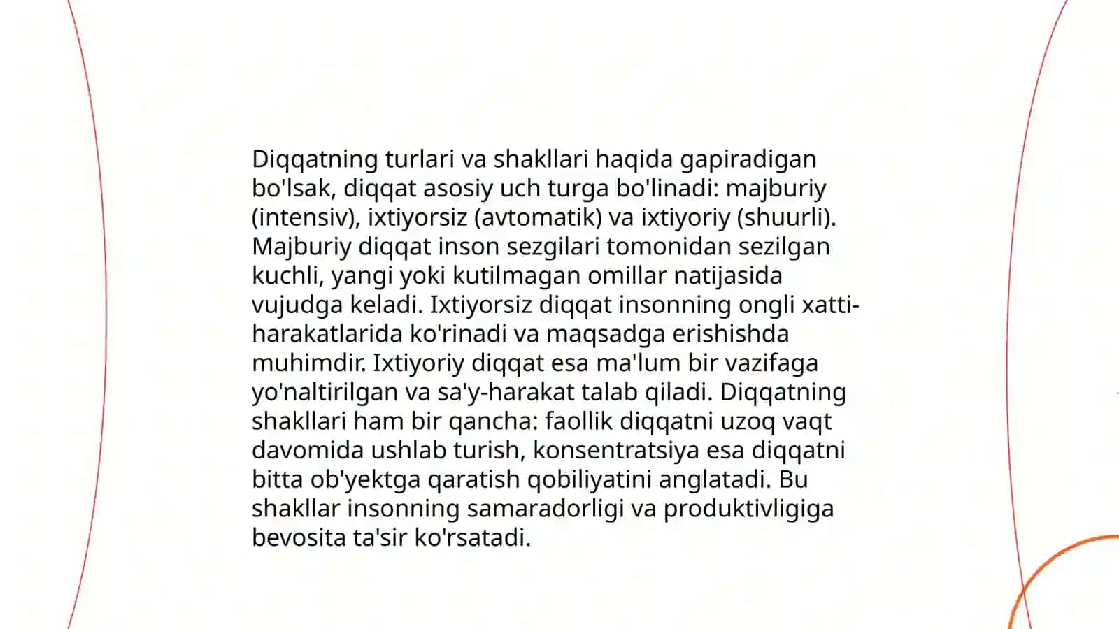 Diqqat borasidagu nazariyalar 4