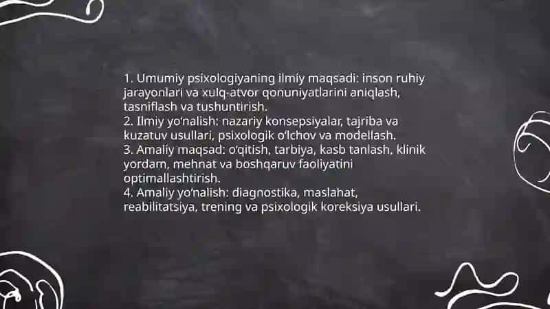 Umumiy psixologiya fanining pridmidi maqsadi va vazifalari 4