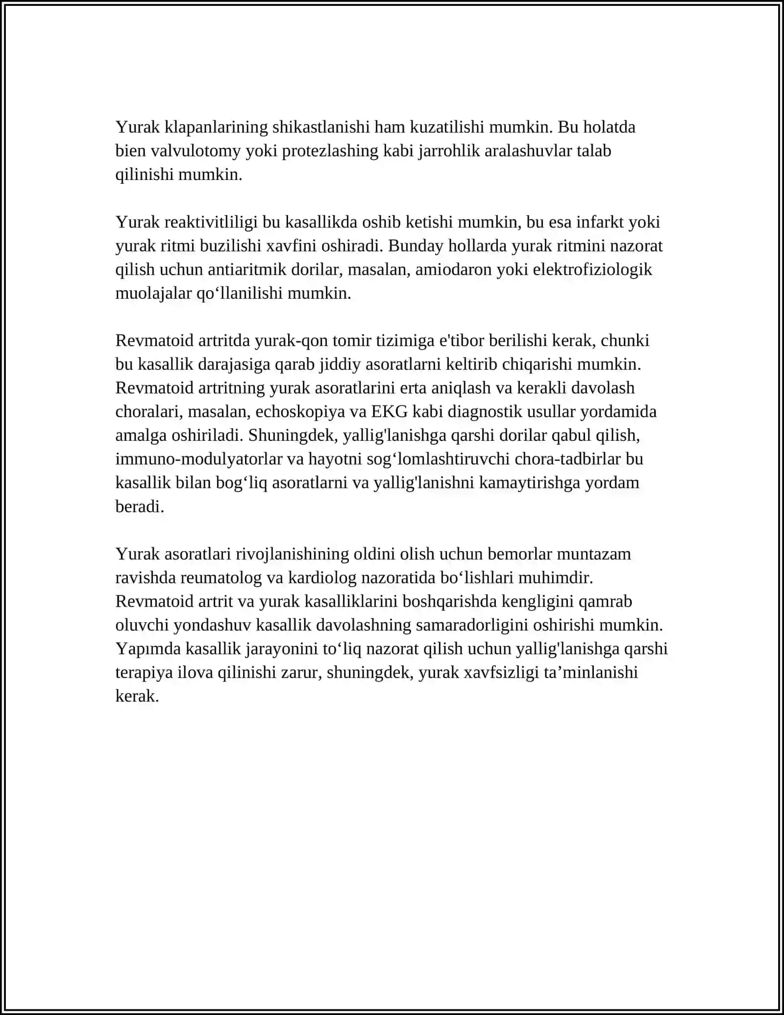 YURAK REVMATOID ARTRIT DAVOLASH 4