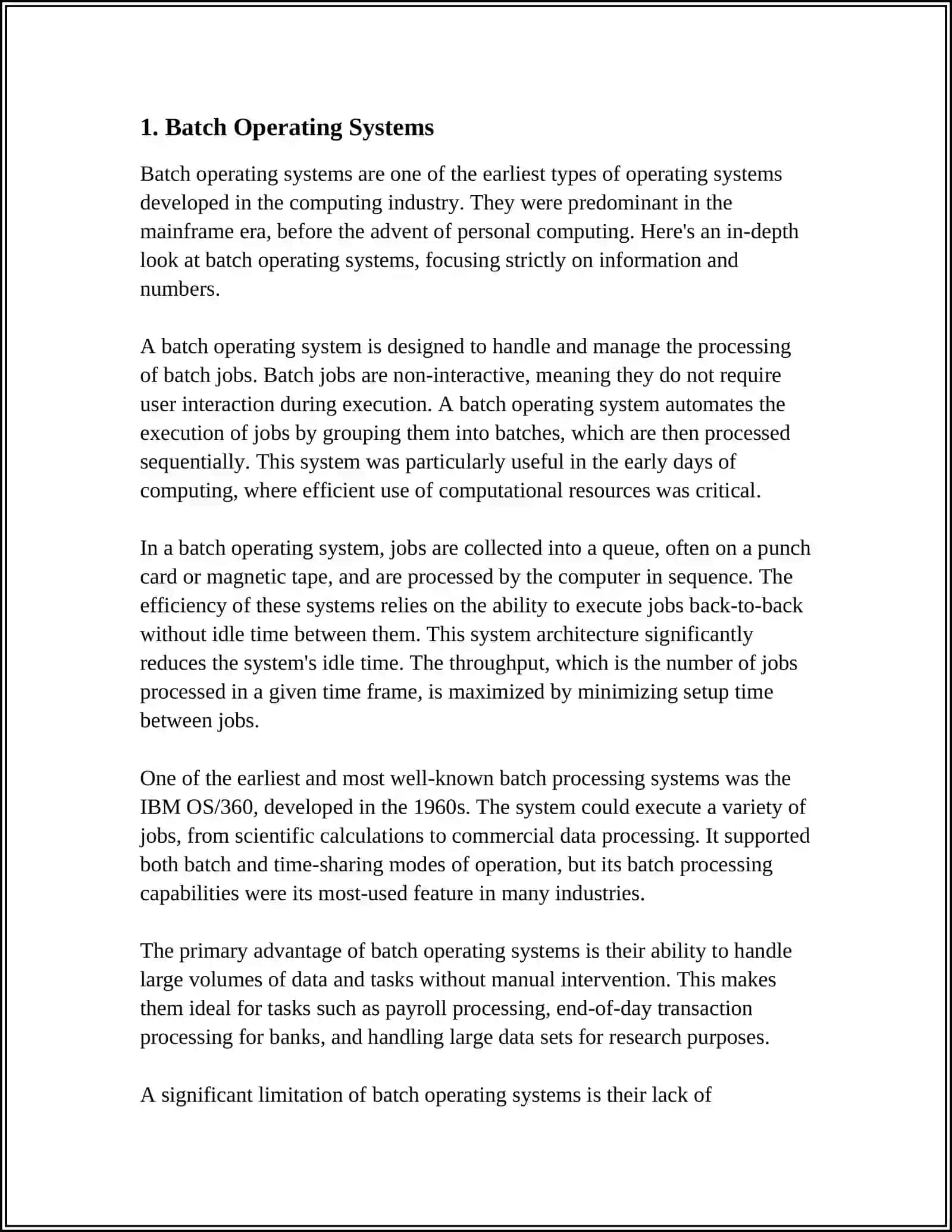 DESCRIBE THE MAIN TYPES OF OPERATING SYSTEMS AND THEIR DIFFERENCES 4
