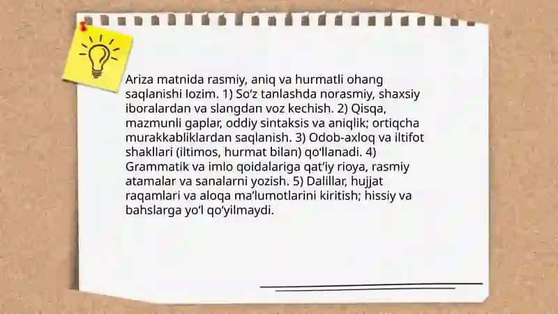 Ariza Matni Yaratish 4