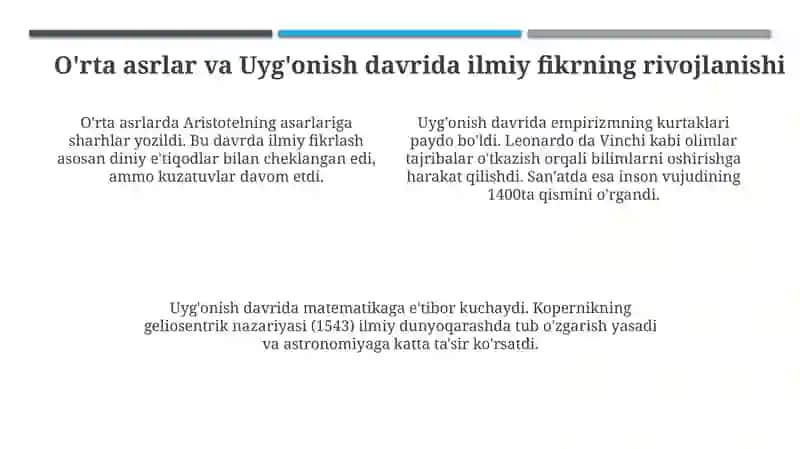 Ilmiy tatqiqot metodologiya faning rivojlanish tarixi 4