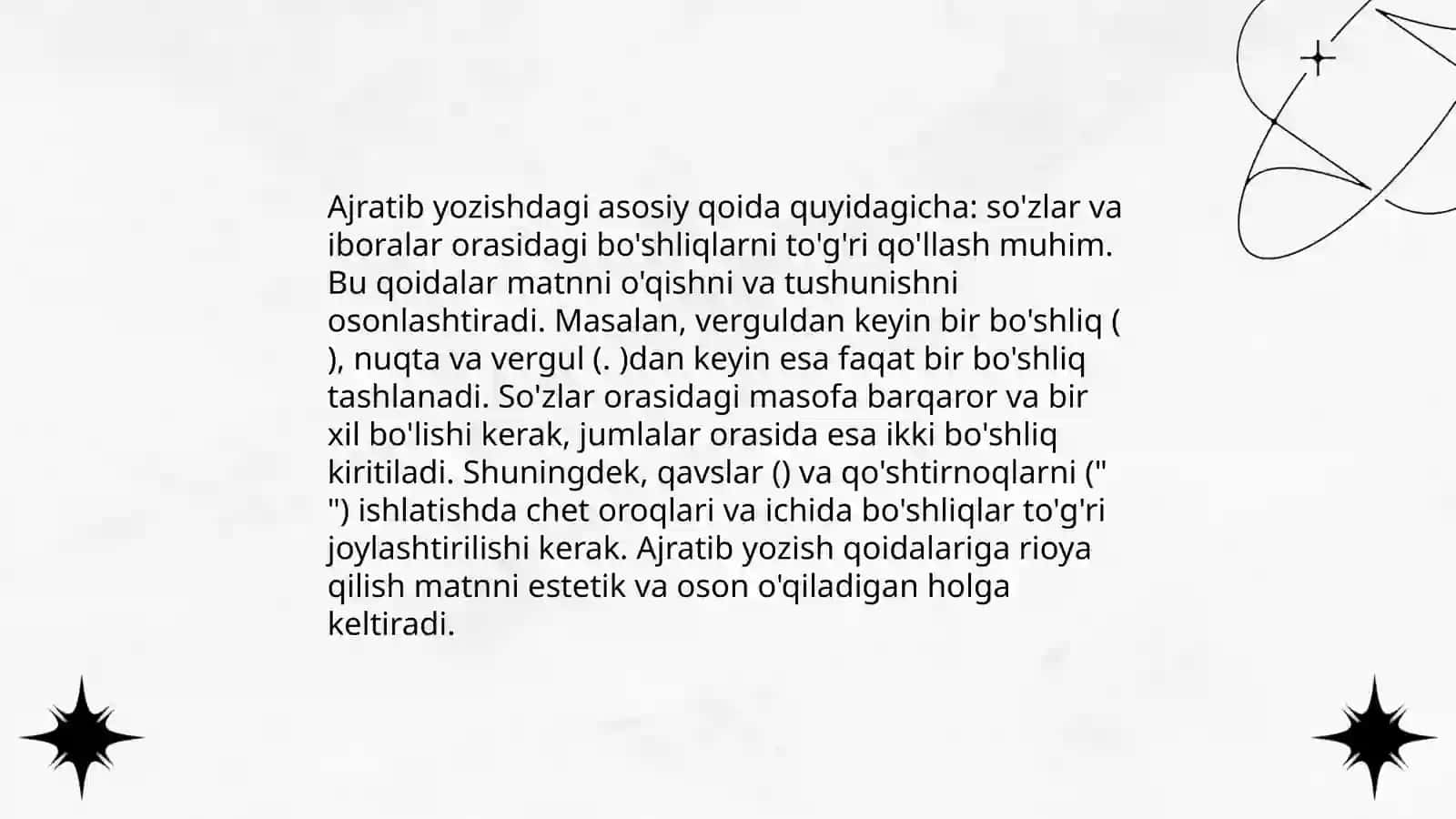 Oʻzbek tilida soʻzlarni Qoʻshib va ajratib yozish qoidalari 4