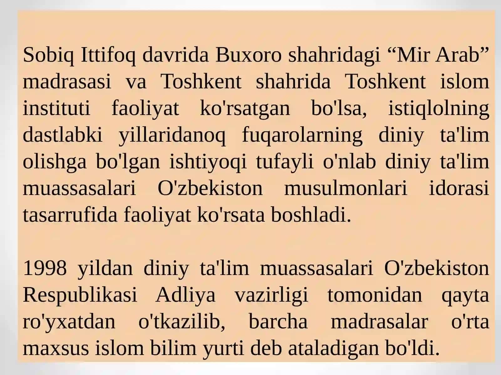 Dunyoviy va diniy bilimlarni mutanosibligini ta'minlashning ahamiyati 4
