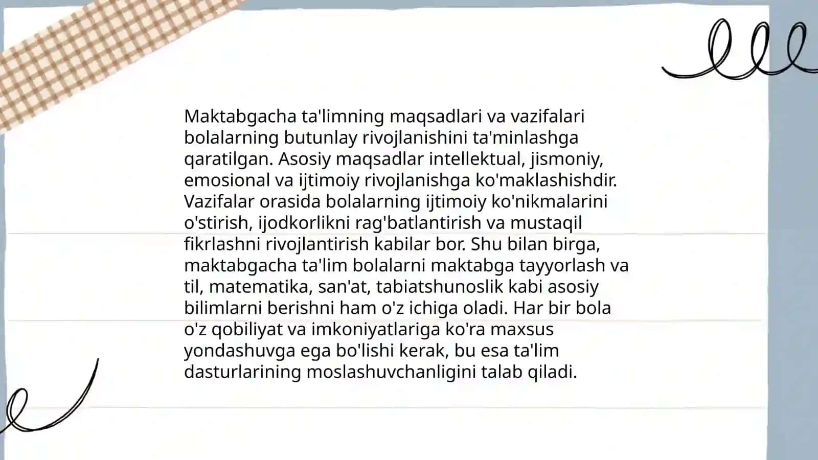 Maktabgacha ta'lim muassalari va ularni tashkel etish 4