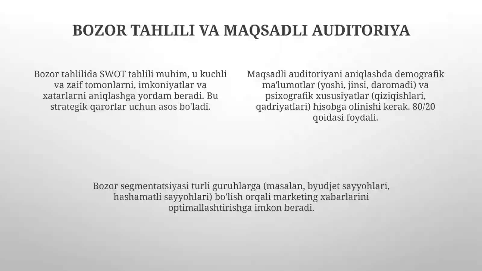 Turizm va xizmat ko'rsatishda marketing asoslari 4