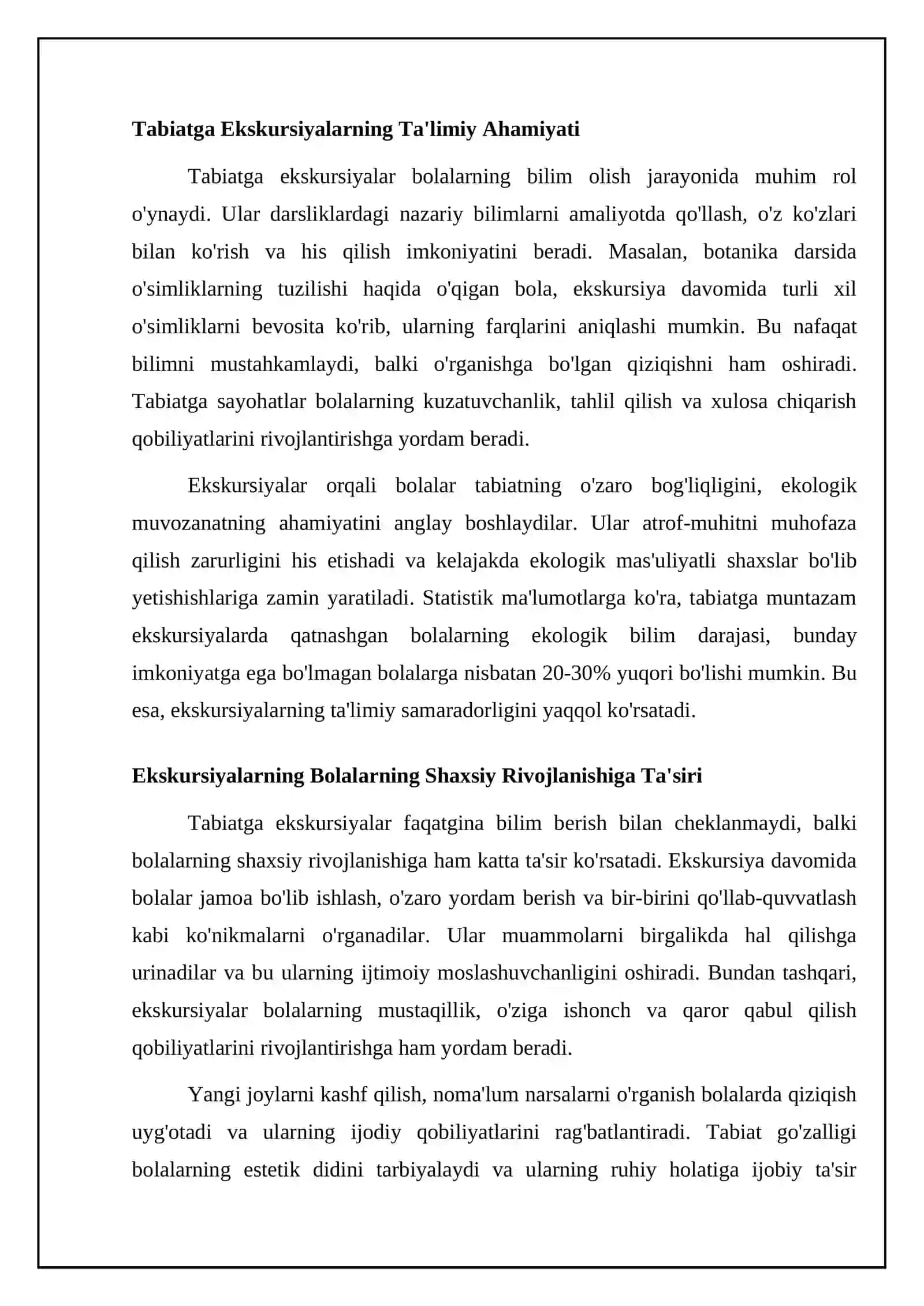 Bolalarni tabiat bilan tanishtirishda ekskursiyaning ahamiyati 4