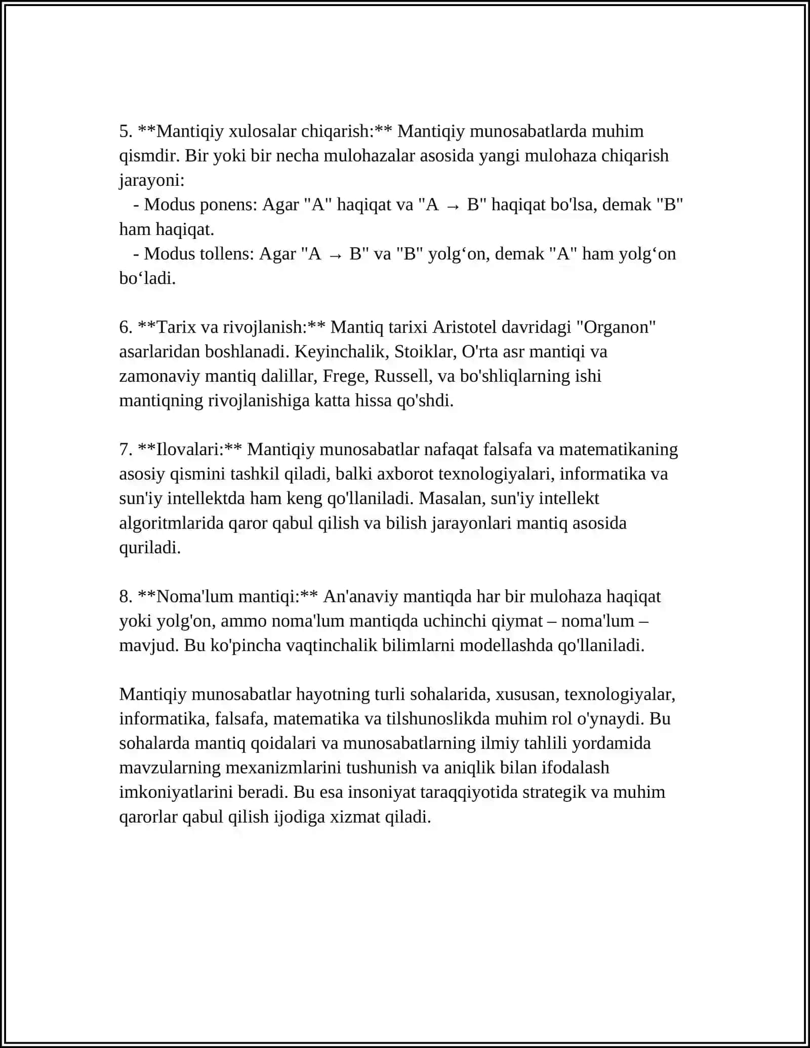 MANTIQIY FIKRLASHGA OID DIDAKTIK OʻYINLAR 5TADAN MISOL YOKI MASALALAR 4