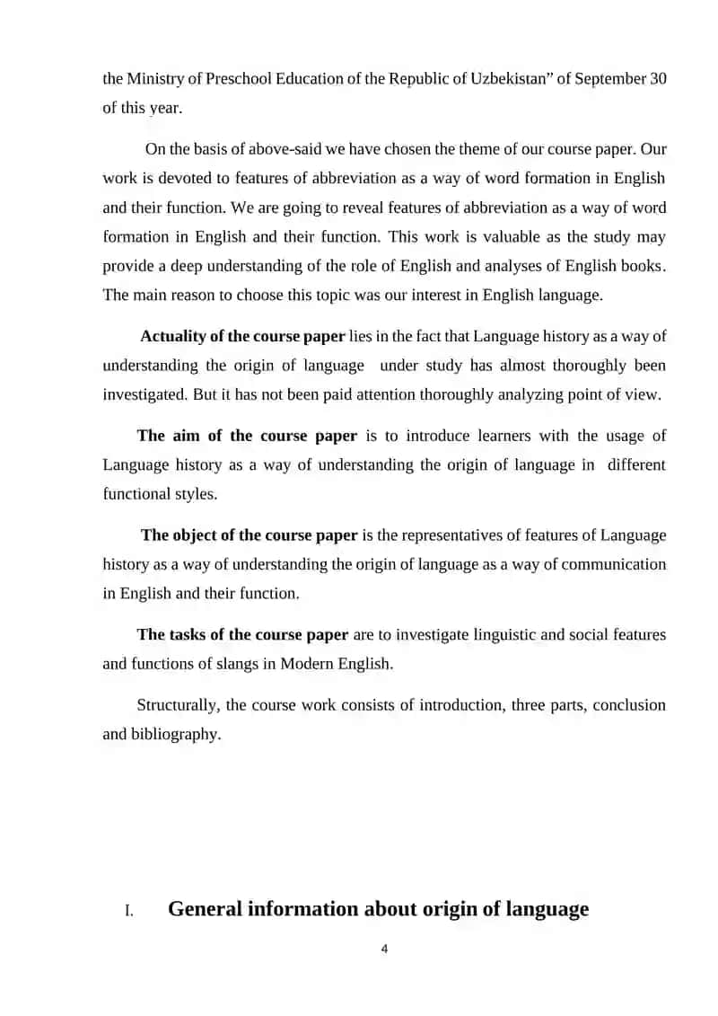 Language history as a way of understanding the origin of language 4