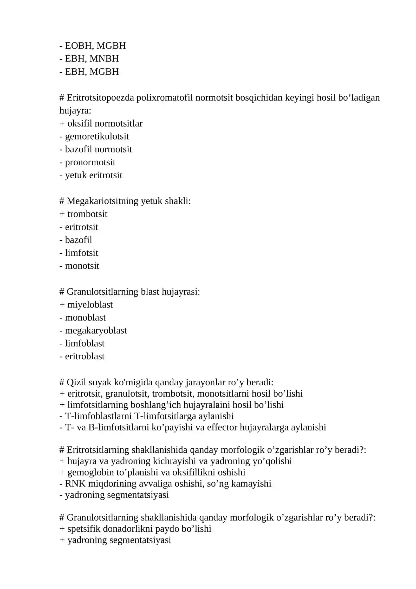 Eritrotsitopoez va granulotsitopoez jarayonlari 4