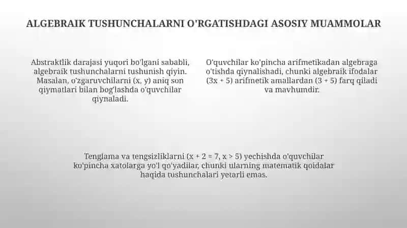 Boshlangʻich sinflarda algebra elementlarini o'rgatishga doir masalalar yechish 4