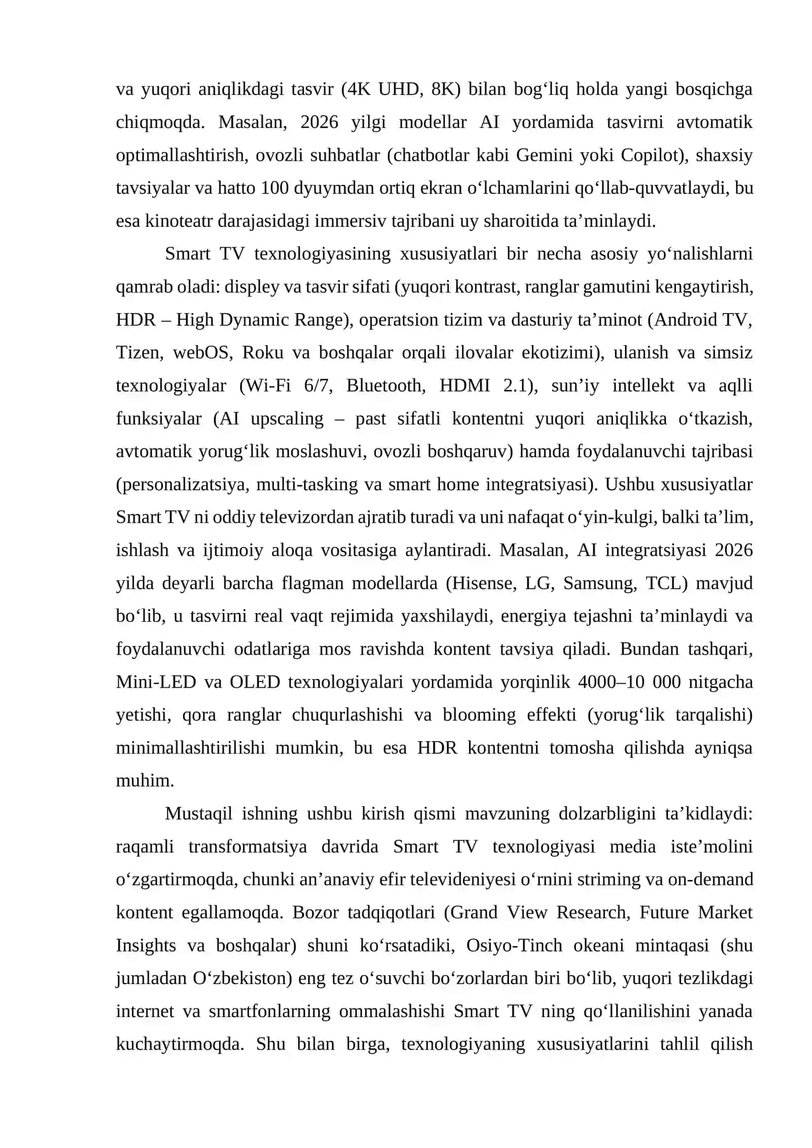 Smart TV texnologiyasi xususiyatlarining tahlili 4