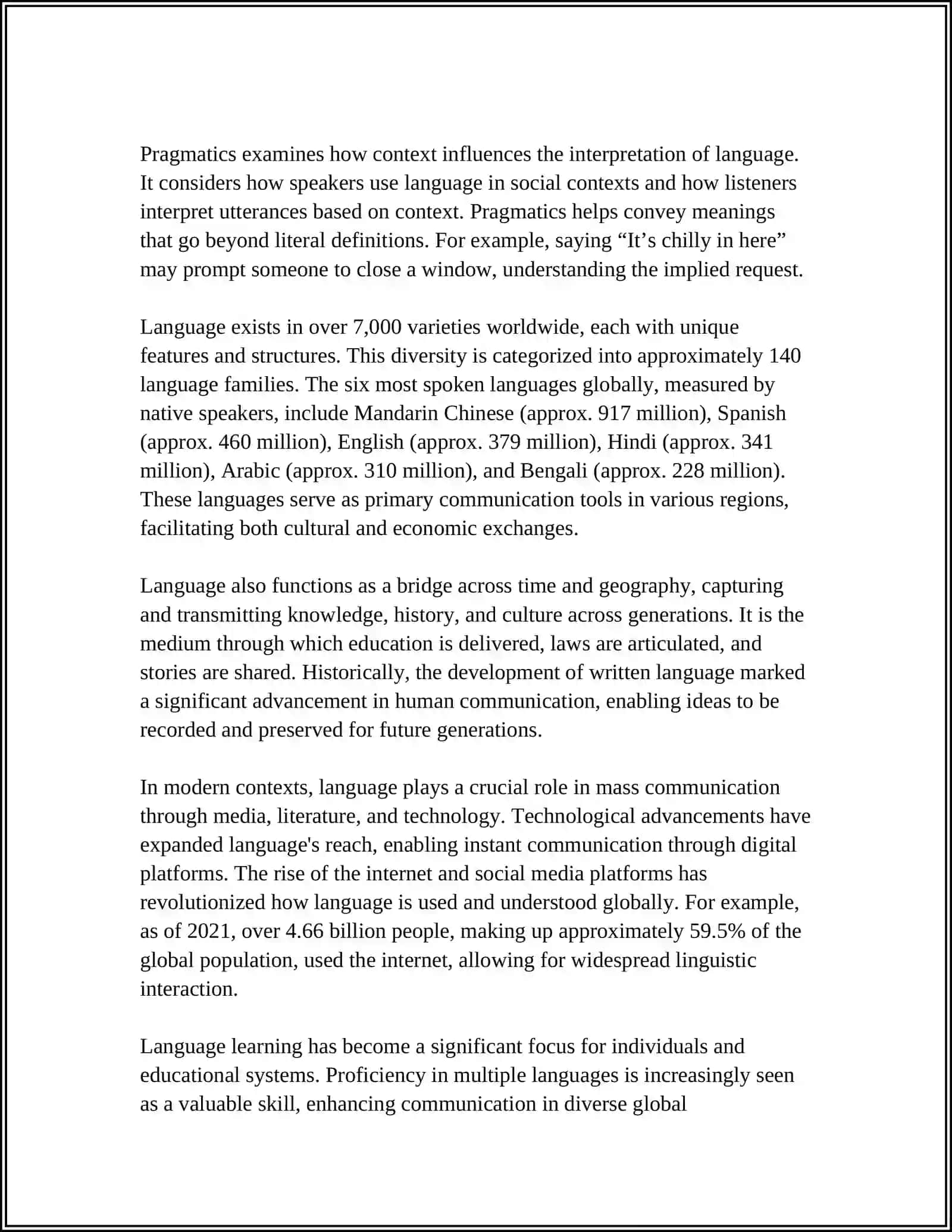 IMPORTANCE OF LANGUAGE 4