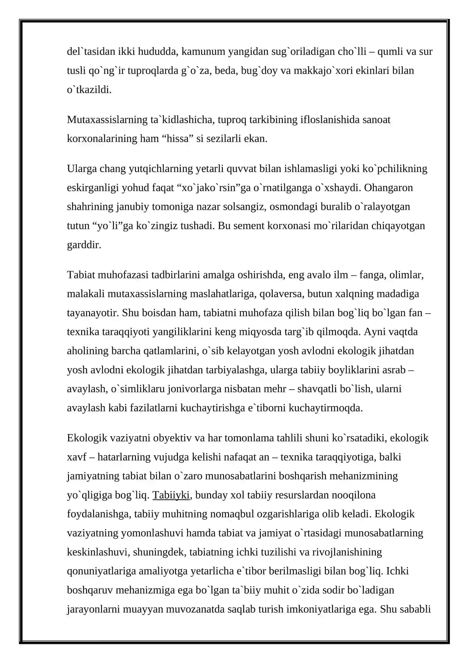 O`zbekistonda mahalliy ekologik muammolar 4