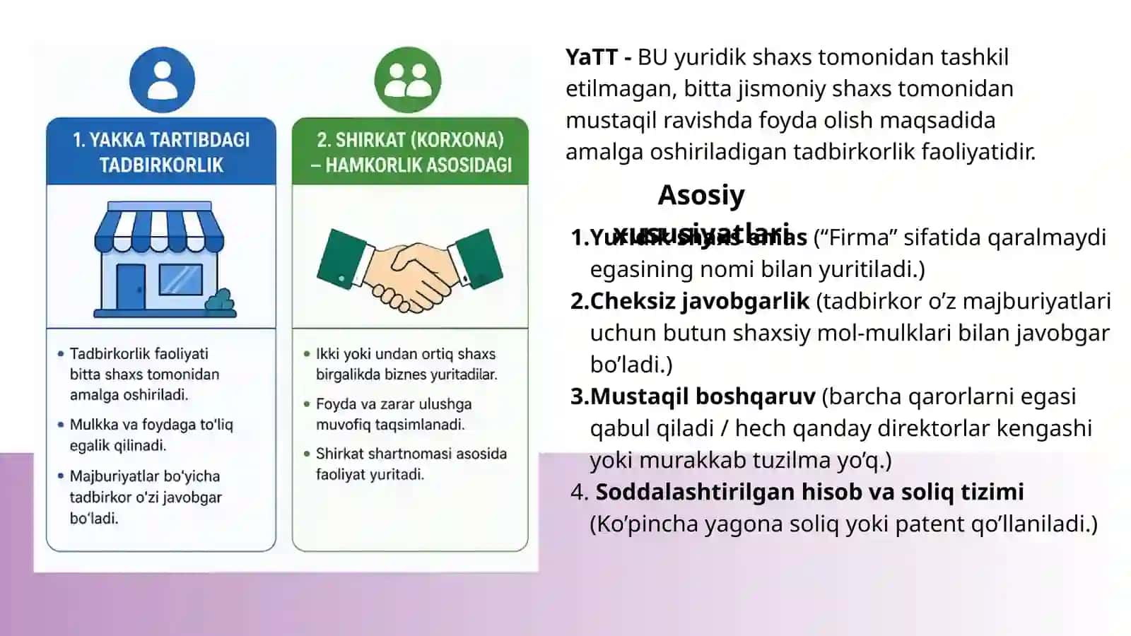 Biznesning tashkiliy shakllari va ularning takomillashtirish yo’llari 4