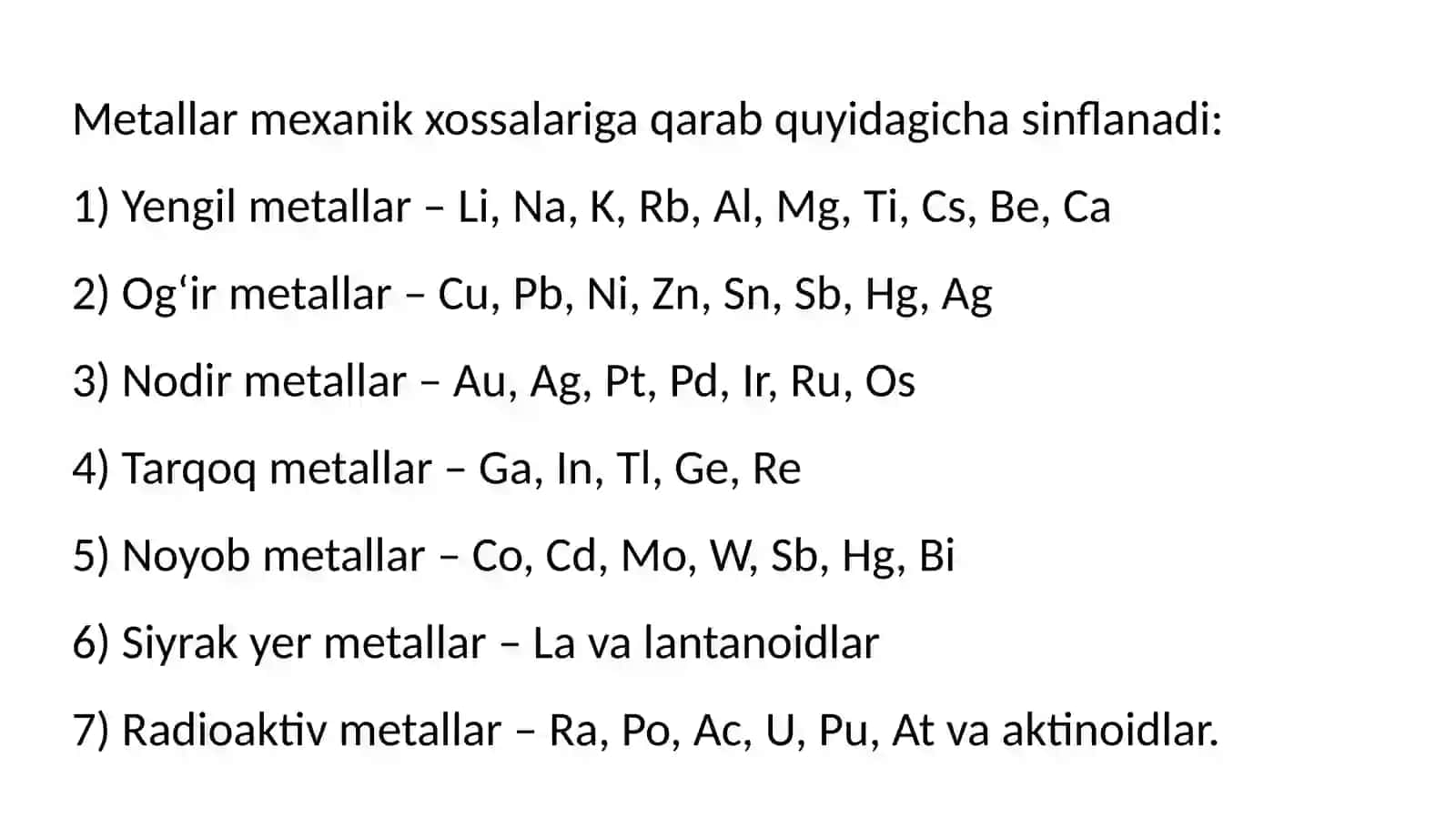 METALLARNING UMUMIY XOSSALARI 4