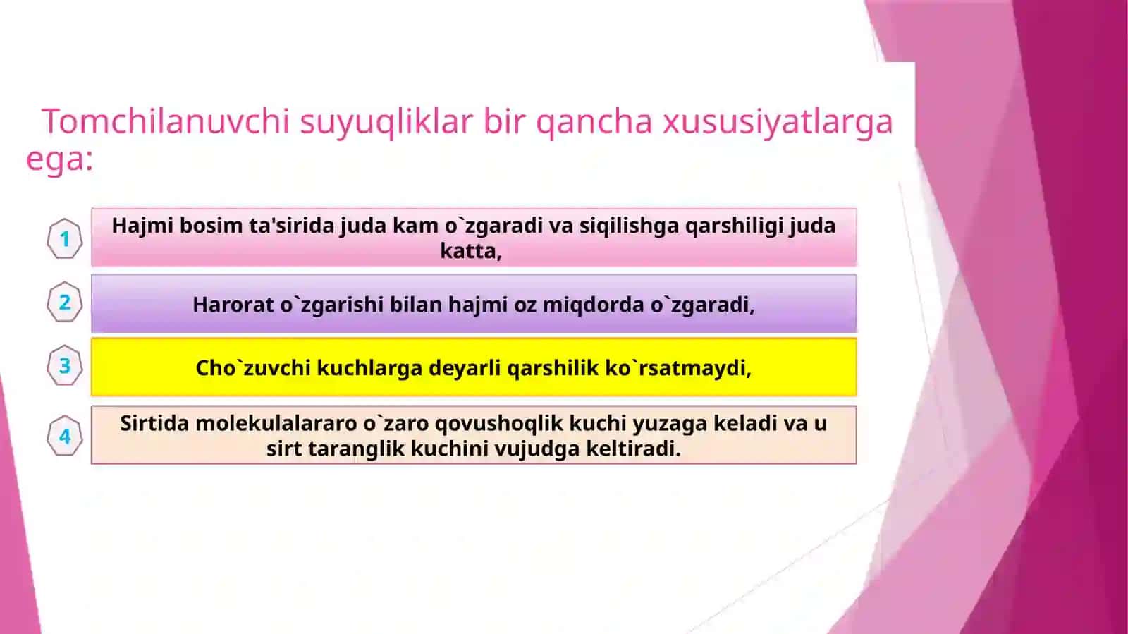Suyuqliklarning bug’lanish va qaynash. Osmotik bosim mavzsuida tayyor taqdimot( slayd) sifatli 4