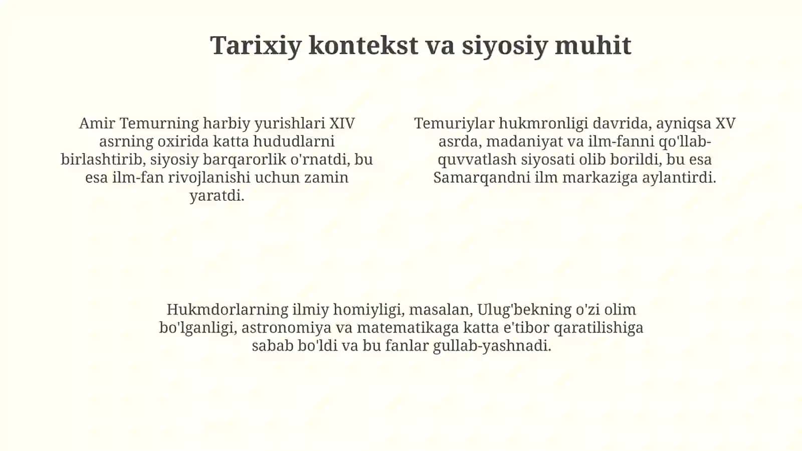 Temuriylar davrida fan mavzusini tushuntirish 4