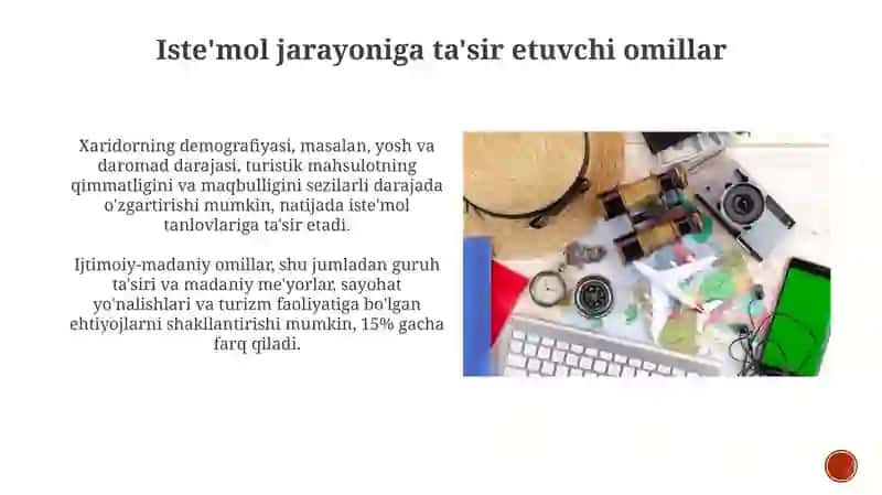Sayyohlik mahsulotlarini iste'mol qilish jarayoni 4