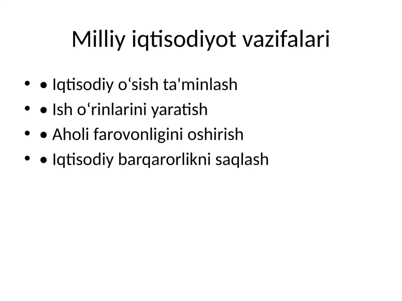 Milliy iqtisodiy tushunchasi va uning asosiy ko‘rsatkichlari 4