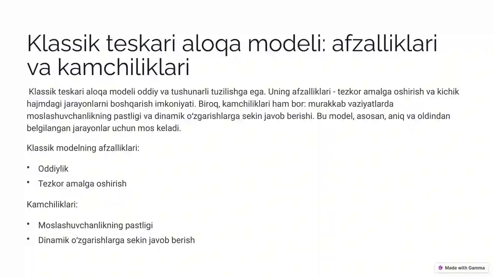 Riskniboshqarish jarayonida teskari aloqa modellari 4